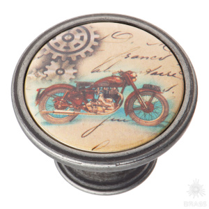 550PT34 Ручка кнопка — CLASSIC BIKES, старое серебро