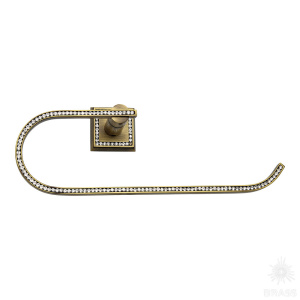 3508-75-013 Держатель для полотенец, латунь с кристаллами Swarovski, состаренная латунь