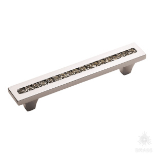 2571-005-96 Ручка скоба с кристаллами Swarovski, глянцевый хром 96 мм