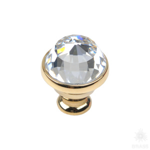 0Z5742.000.00 Ручка кнопка с кристаллом Swarovski, глянцевое золото