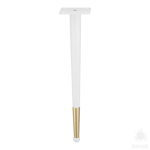 KMA-0124-0410-B12-C25 White/Matt Gold Опора мебельная, белый/матовое золото