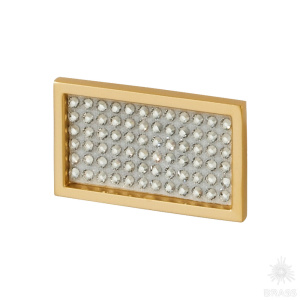 7167.0032.027.087 Ручка кнопка с кристаллами Swarovski, матовое золото 32 мм