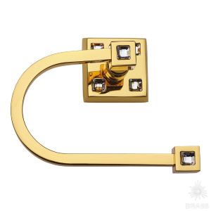 3514-72-003 Держатель для туалетной бумаги, латунь с кристаллами Swarovski, глянцевое золото