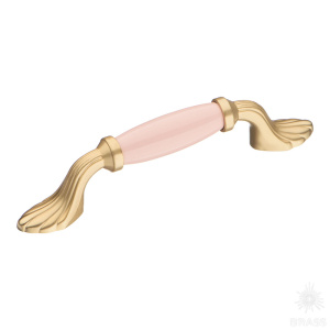 1640-61-96-PINK Ручка скоба, розовый/матовое золото 96 мм