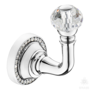 1471-005L Крючок однорожковый с кристаллами Swarovski, глянцевый хром